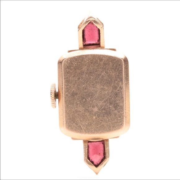 *💕HP 💕 Rare Hamilton 14K Diamond/Garnet Watch - Picture 5 of 5